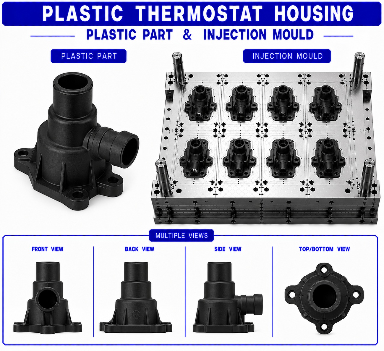 Plastic Thermostat Housing Mould and Moulding Service